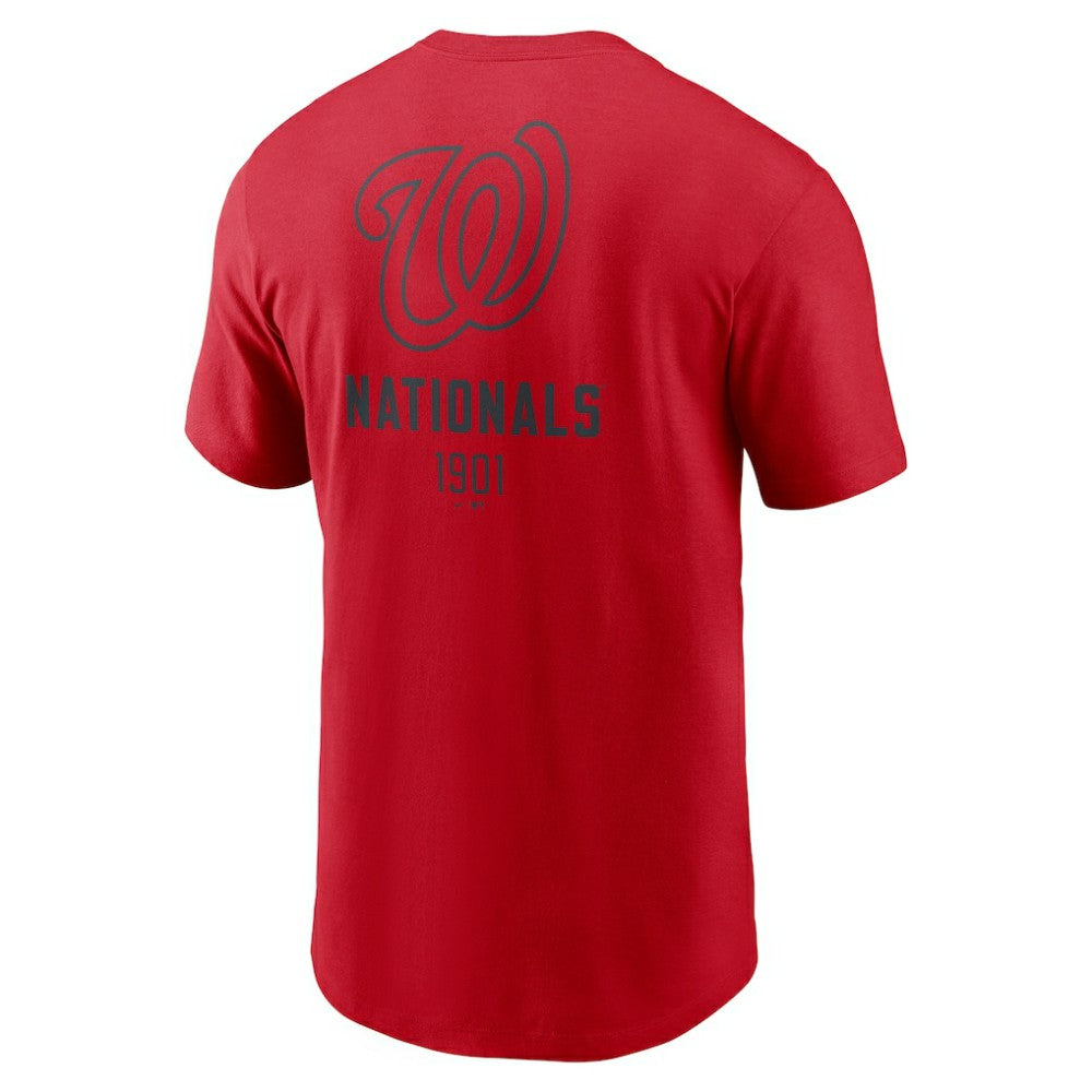 Washington Nationals Large Logo Back Stack T-Shirt Red
