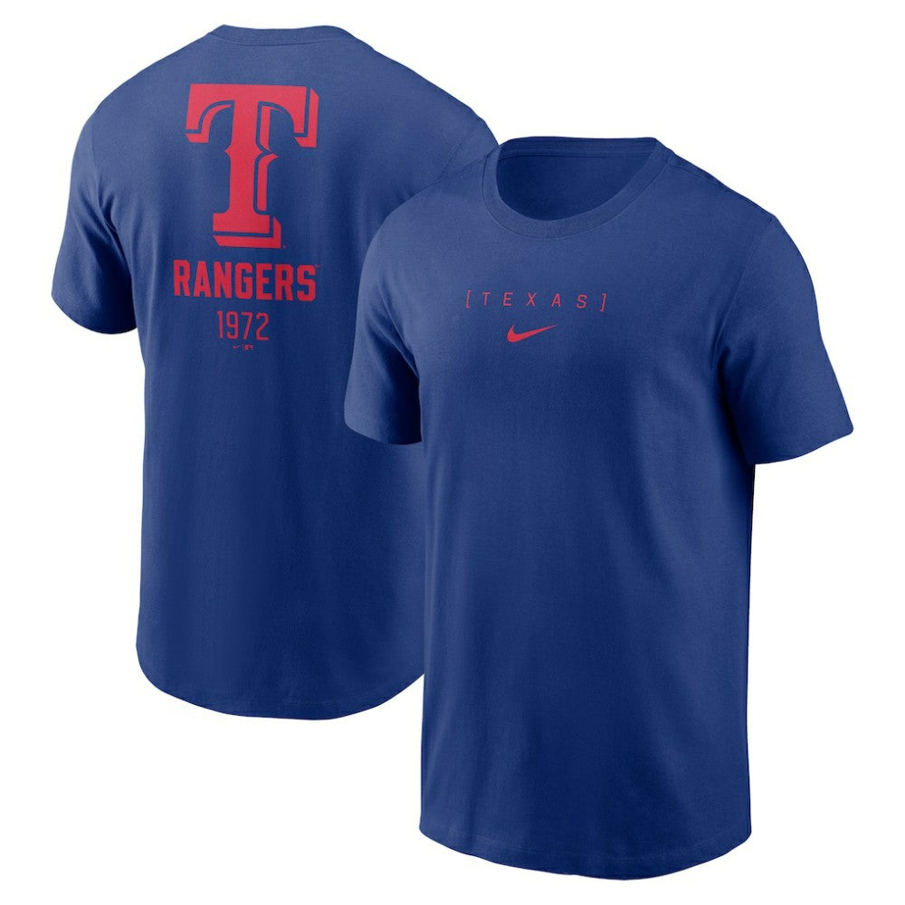 Texas Rangers Large Logo Back Stack T-Shirt Royal