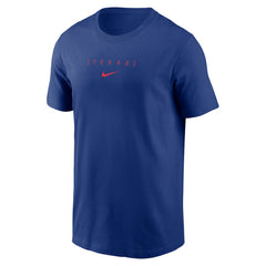 Texas Rangers Large Logo Back Stack T-Shirt Royal
