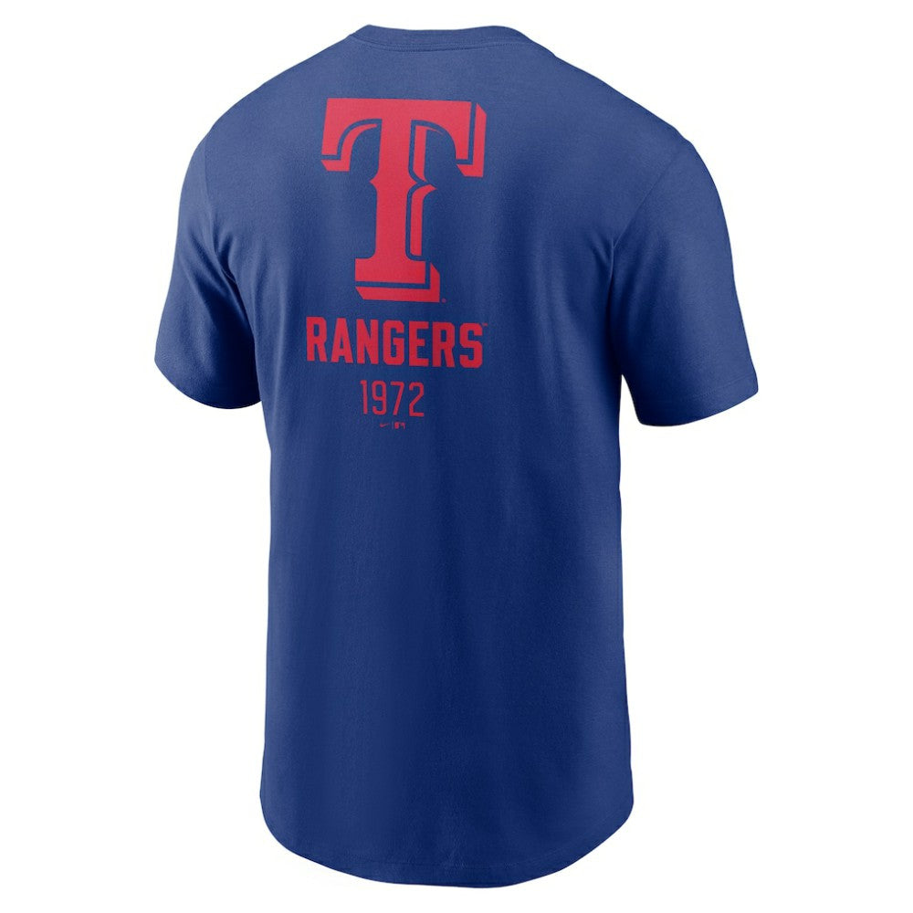 Texas Rangers Large Logo Back Stack T-Shirt Royal