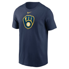 Milwaukee Brewers Fuse Large Logo T-Shirt Navy