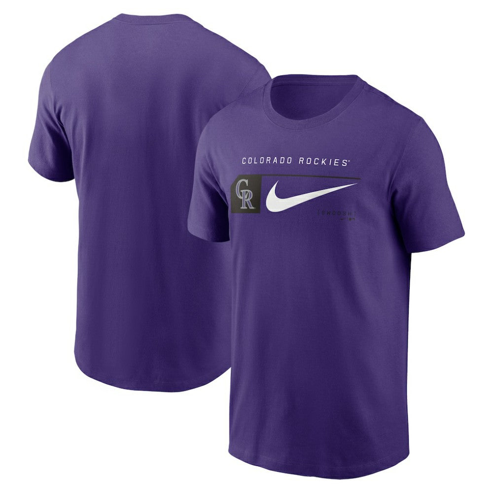 Colorado Rockies Team Swoosh Lockup T-Shirt Purple