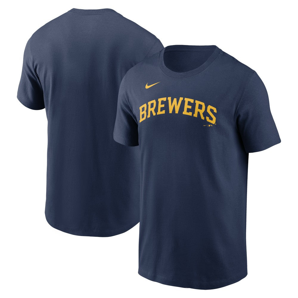 Milwaukee Brewers Fuse Wordmark T-Shirt Navy