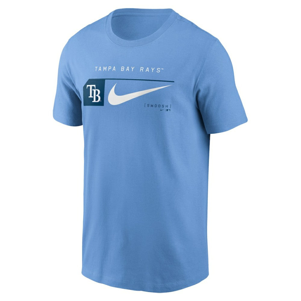 Tampa Bay Rays Team Swoosh Lockup T-Shirt Light Blue