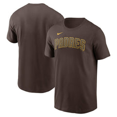San Diego Padres Fuse Wordmark T-Shirt Brown