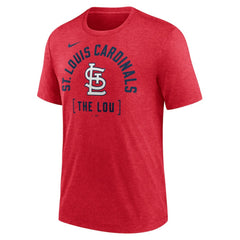 St. Louis Cardinals Swing Big Tri-Blend T-Shirt Heather Red