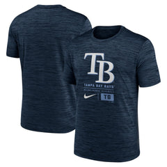 Tampa Bay Rays Large Logo Velocity T-Shirt Navy
