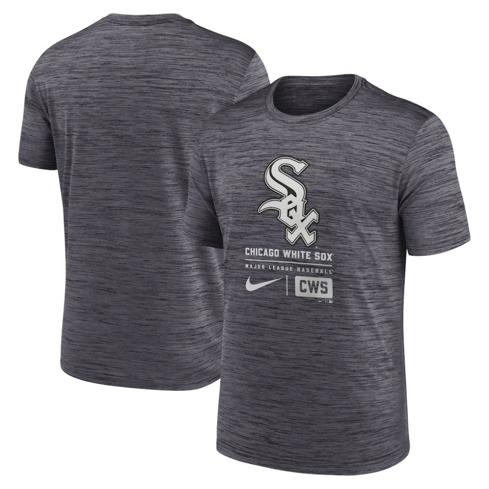 Chicago White Sox Large Logo Velocity T-Shirt Black