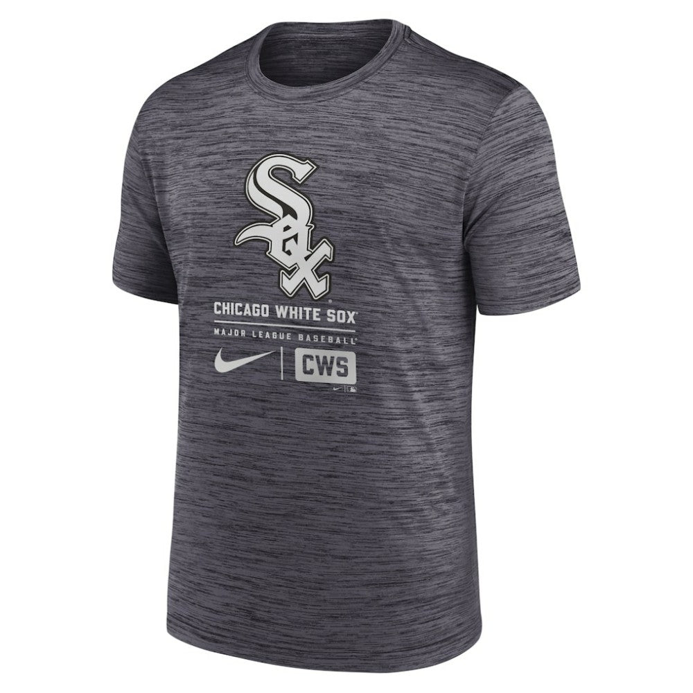 Chicago White Sox Large Logo Velocity T-Shirt Black