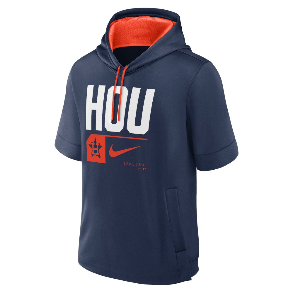 Houston Astros Tri Code Lockup Short Sleeve Pullover Hoodie Navy