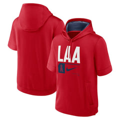 Los Angeles Angels Tri Code Lockup Short Sleeve Pullover Hoodie Red