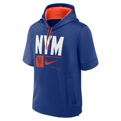 New York Mets Tri Code Lockup Short Sleeve Pullover Hoodie Royal