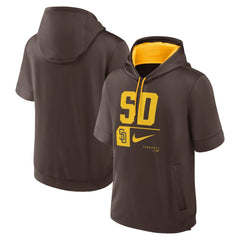 San Diego Padres Tri Code Lockup Short Sleeve Pullover Hoodie Brown