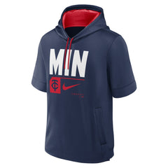 Minnesota Twins Tri Code Lockup Short Sleeve Pullover Hoodie Navy