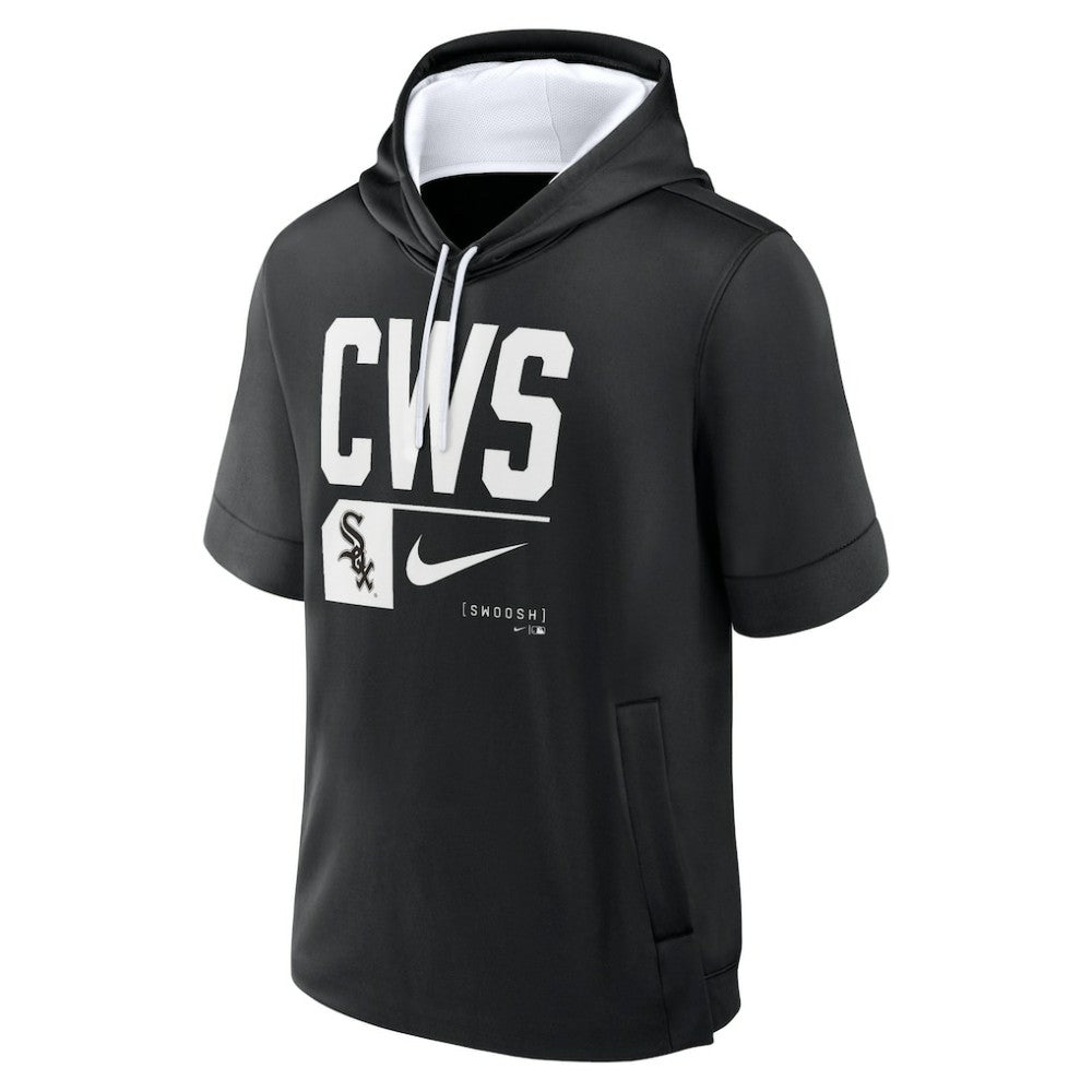Chicago White Sox Tri Code Lockup Short Sleeve Pullover Hoodie Black