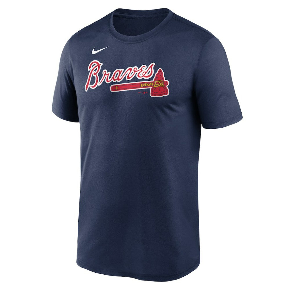 Atlanta Braves Legend Fuse Wordmark T-Shirt  Navy