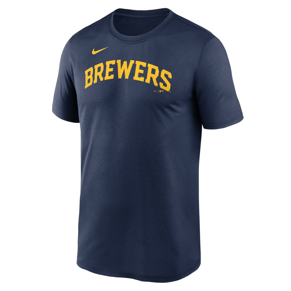 Milwaukee Brewers Legend Fuse Wordmark T-Shirt  Navy