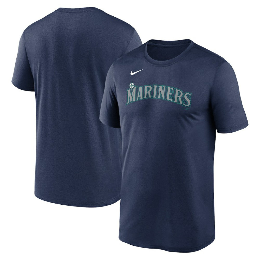 Seattle Mariners Legend Fuse Wordmark T-Shirt  Navy