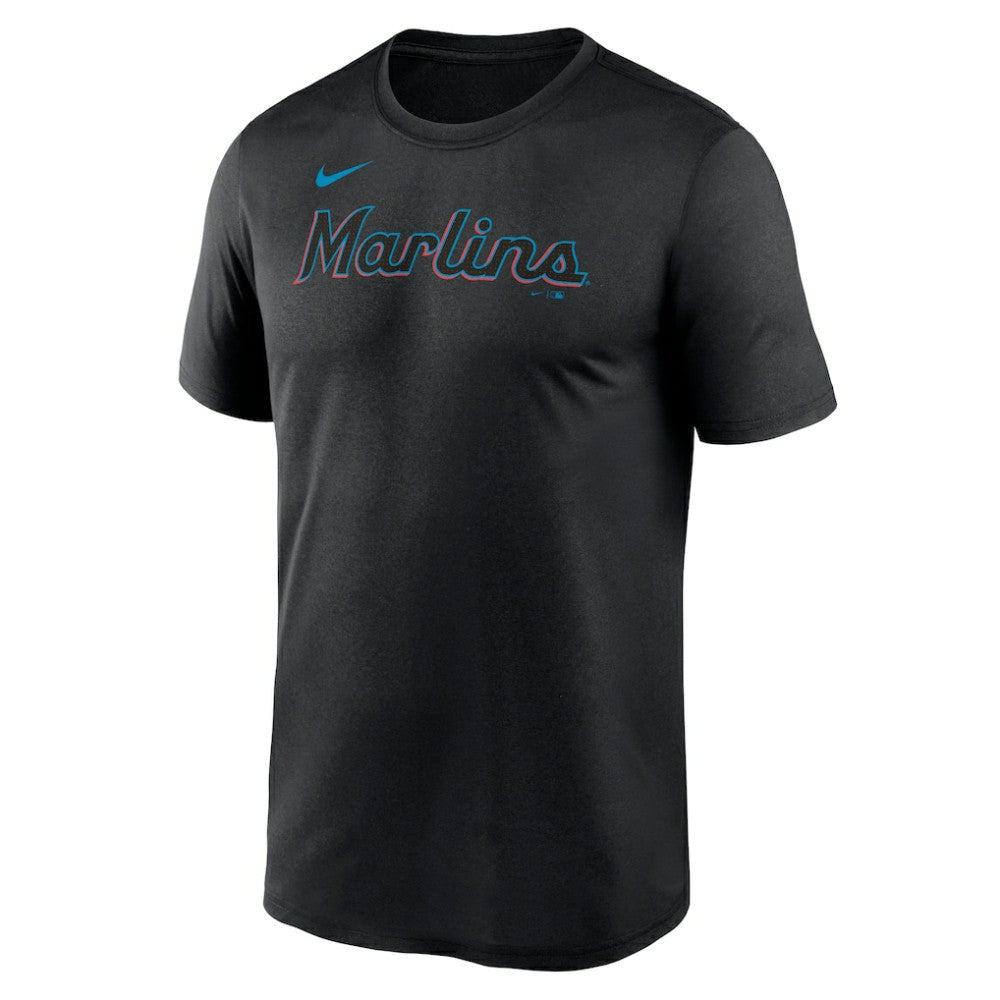 Miami Marlins Legend Fuse Wordmark T-Shirt  Black