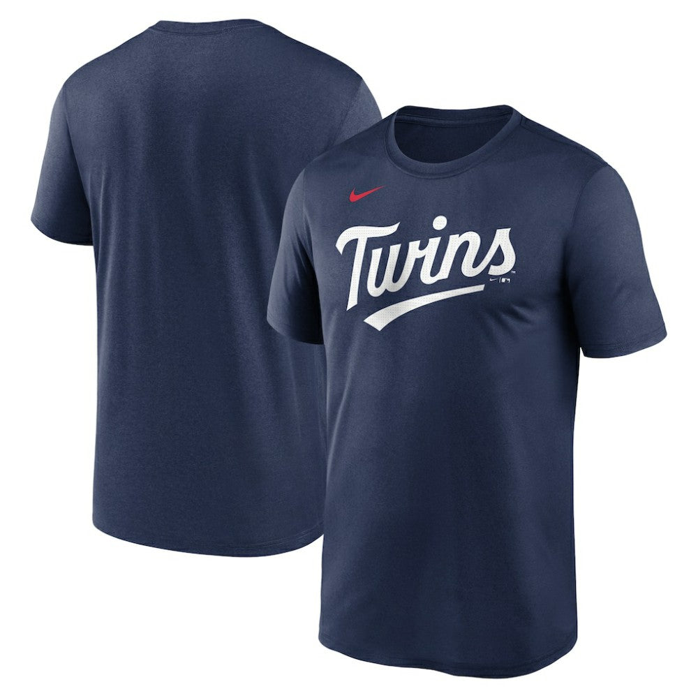 Minnesota Twins Legend Fuse Wordmark T-Shirt  Navy