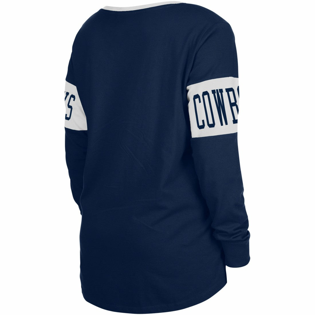 Dallas Cowboys New Era Women's Lace-Up Notch Neck Long Sleeve T-Shirt - Navy outlet