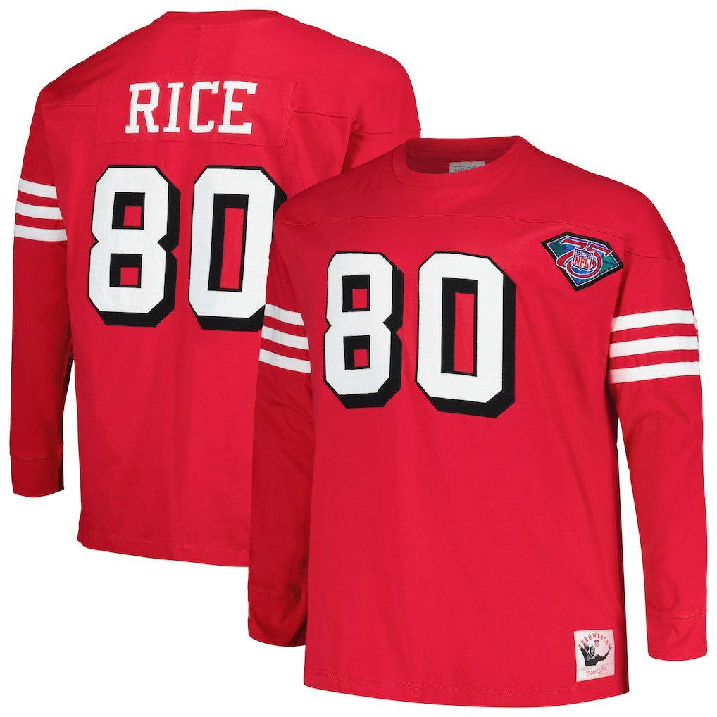 Jerry Rice San Francisco 49ers Big & Tall Cut & Sew Player Name & Number Long Sleeve T-Shirt - Scarlet sale