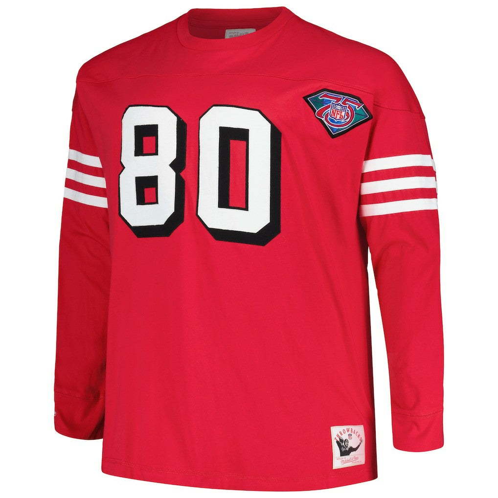 Jerry Rice San Francisco 49ers Big & Tall Cut & Sew Player Name & Number Long Sleeve T-Shirt - Scarlet sale