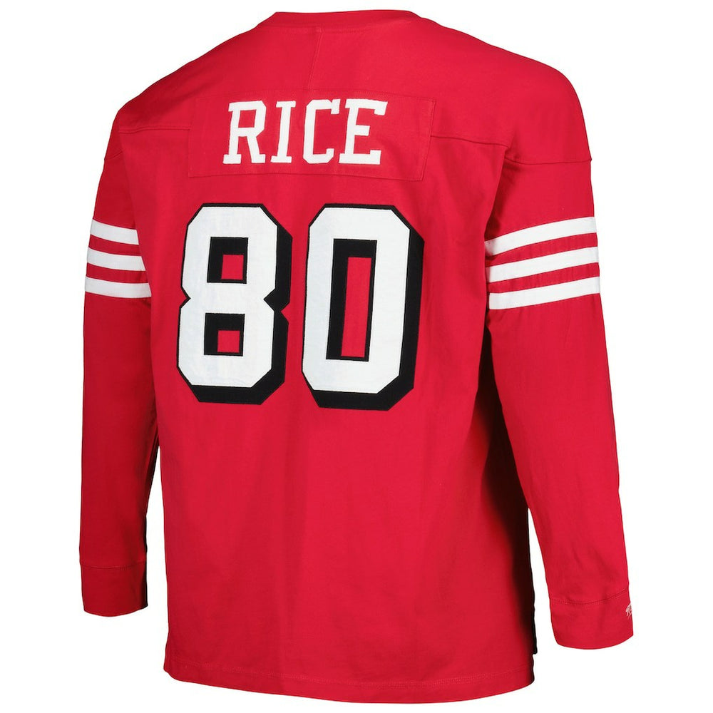 Jerry Rice San Francisco 49ers Big & Tall Cut & Sew Player Name & Number Long Sleeve T-Shirt - Scarlet sale