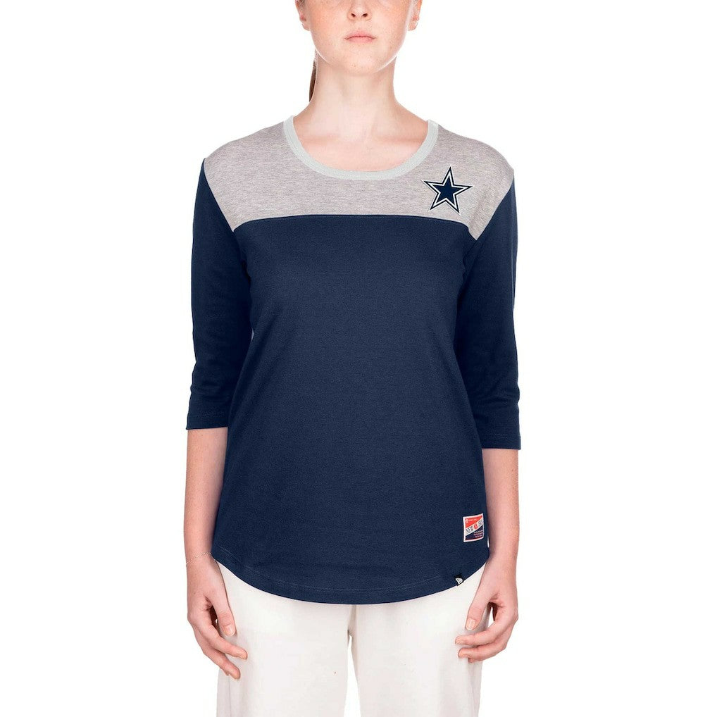 Dallas Cowboys New Era Women's 3/4 Sleeve T-Shirt - Navy outlet