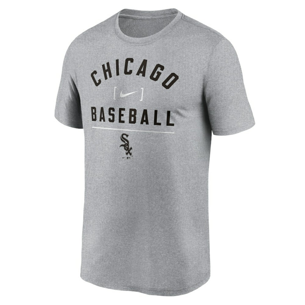 Chicago White Sox Arch Baseball Stack Performance T-Shirt Heather Charcoal