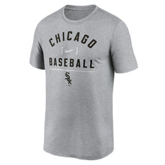 Chicago White Sox Arch Baseball Stack Performance T-Shirt Heather Charcoal