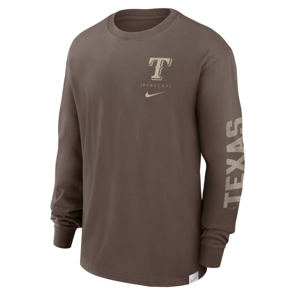 Texas Rangers Statement Max90 Long Sleeve T-Shirt Light Brown