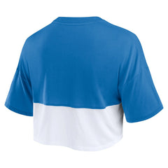 Los Angeles Dodgers Women's Color Split Boxy Cropped T-Shirt Royal/White
