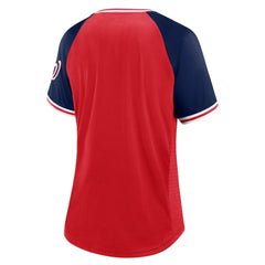 Washington Nationals Women's Glitz & Glam League Diva Raglan V-Neck T-Shirt Red