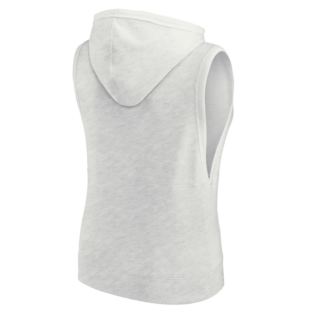 Los Angeles Dodgers Women's Lounge Script Sleeveless Pullover Hoodie Ash