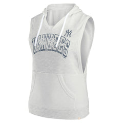 New York Yankees Women's Lounge Script Sleeveless Pullover Hoodie Ash