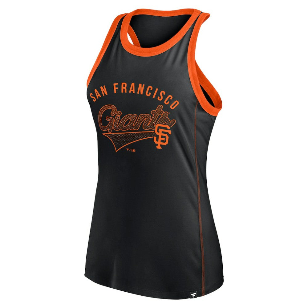 San Francisco Giants Women's Tailsweep Fashion Racerback Rhinestone Tank Top Black