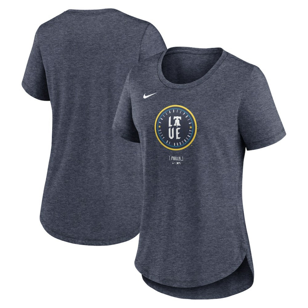 Philadelphia Phillies Women's 2024 City Connect Tri-Blend T-Shirt Navy