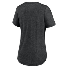 Chicago White Sox Women's Knockout Team Stack Tri-Blend T-Shirt Heather Black
