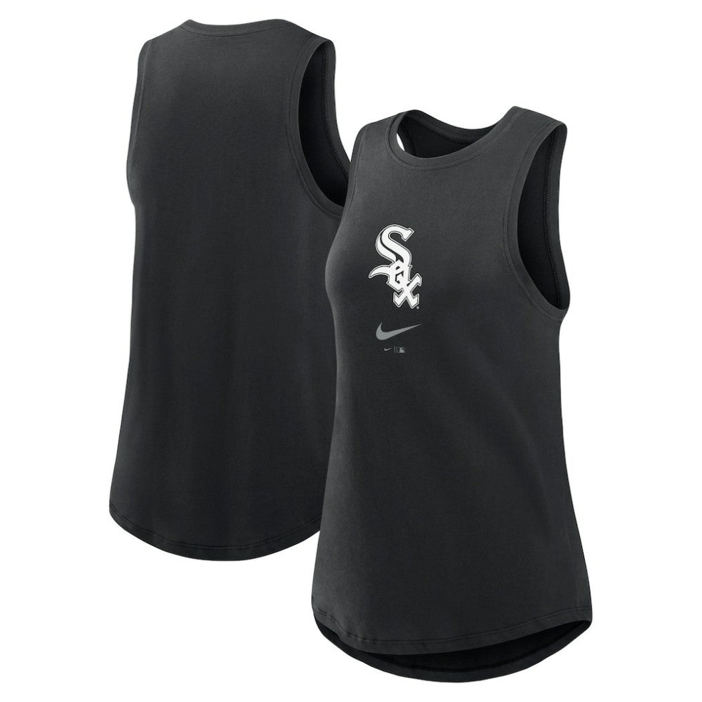 Chicago White Sox Women's Legacy Icon High Neck Dri-FIT Tank Top Black