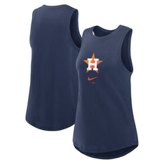 Houston Astros Women's Legacy Icon High Neck Dri-FIT Tank Top Navy