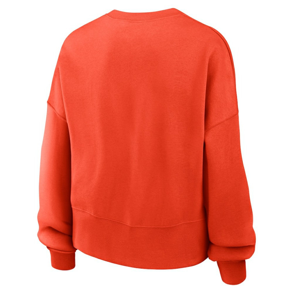 Houston Astros Women's Oversized Cropped Pullover Sweatshirt Orange