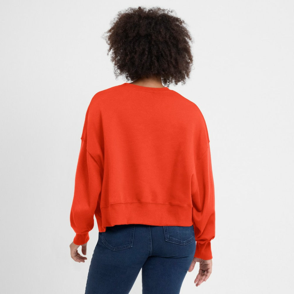 Houston Astros Women's Oversized Cropped Pullover Sweatshirt Orange