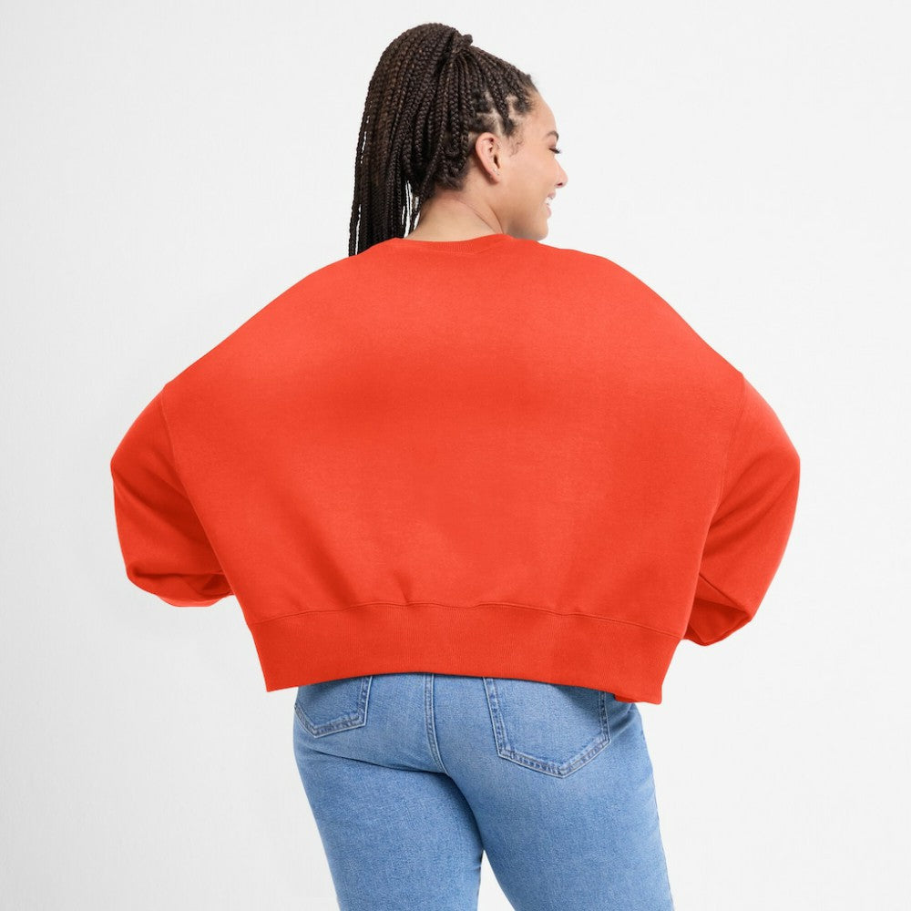 Houston Astros Women's Oversized Cropped Pullover Sweatshirt Orange