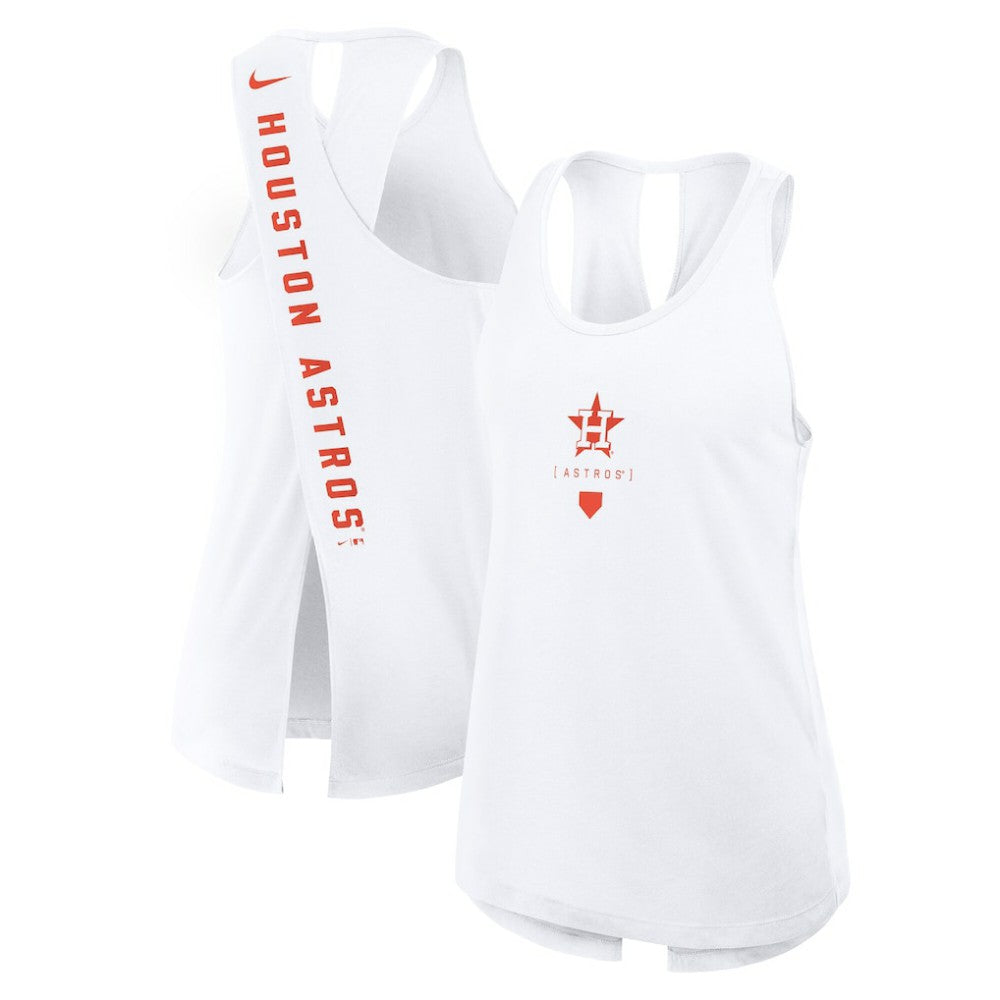 Houston Astros Women's Open-Back Crisscross Dri-FIT Tank Top White
