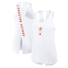Houston Astros Women's Open-Back Crisscross Dri-FIT Tank Top White