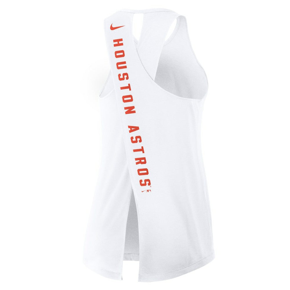 Houston Astros Women's Open-Back Crisscross Dri-FIT Tank Top White