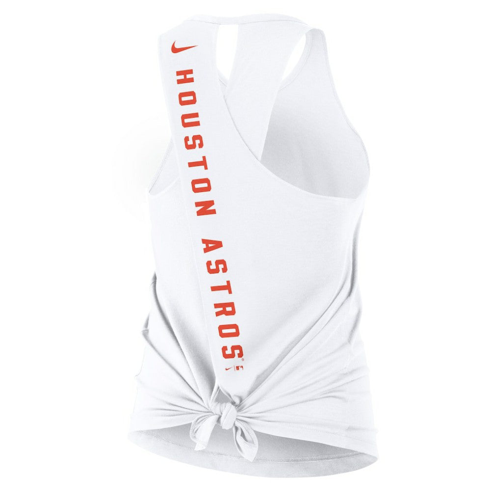 Houston Astros Women's Open-Back Crisscross Dri-FIT Tank Top White