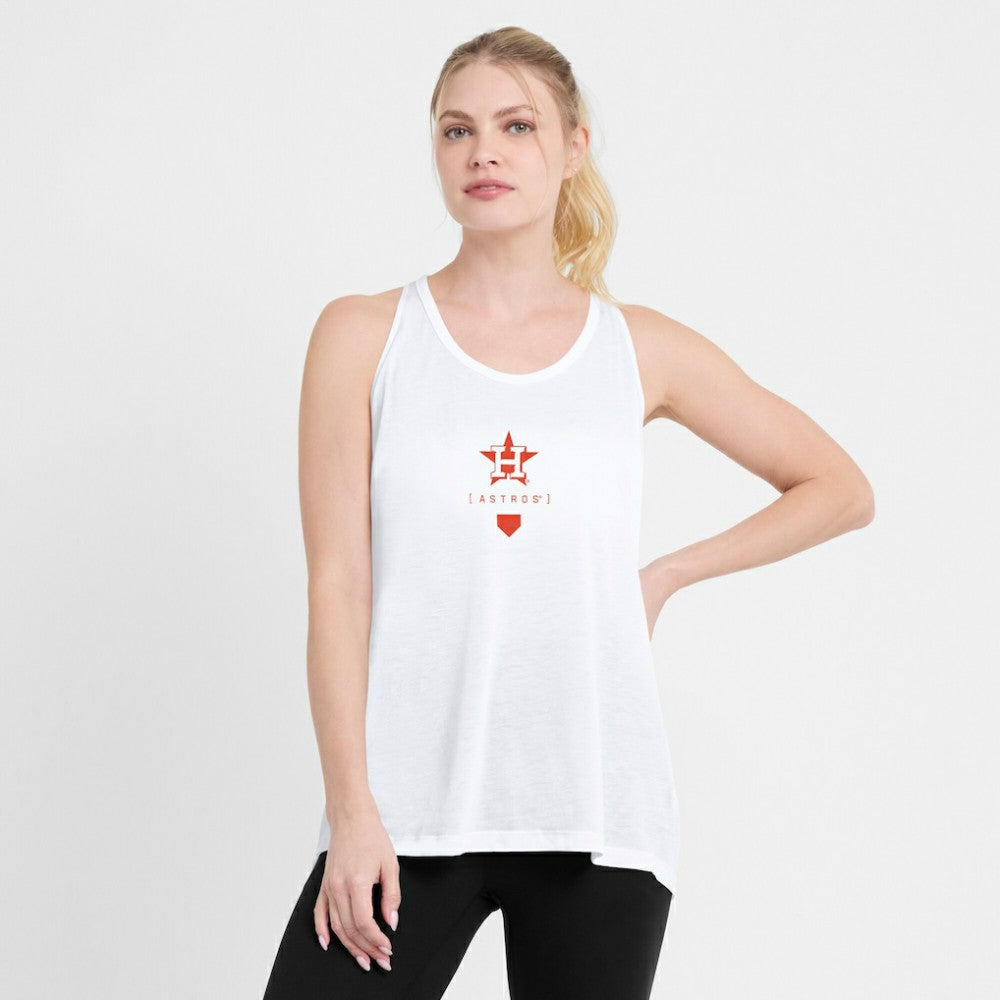 Houston Astros Women's Open-Back Crisscross Dri-FIT Tank Top White