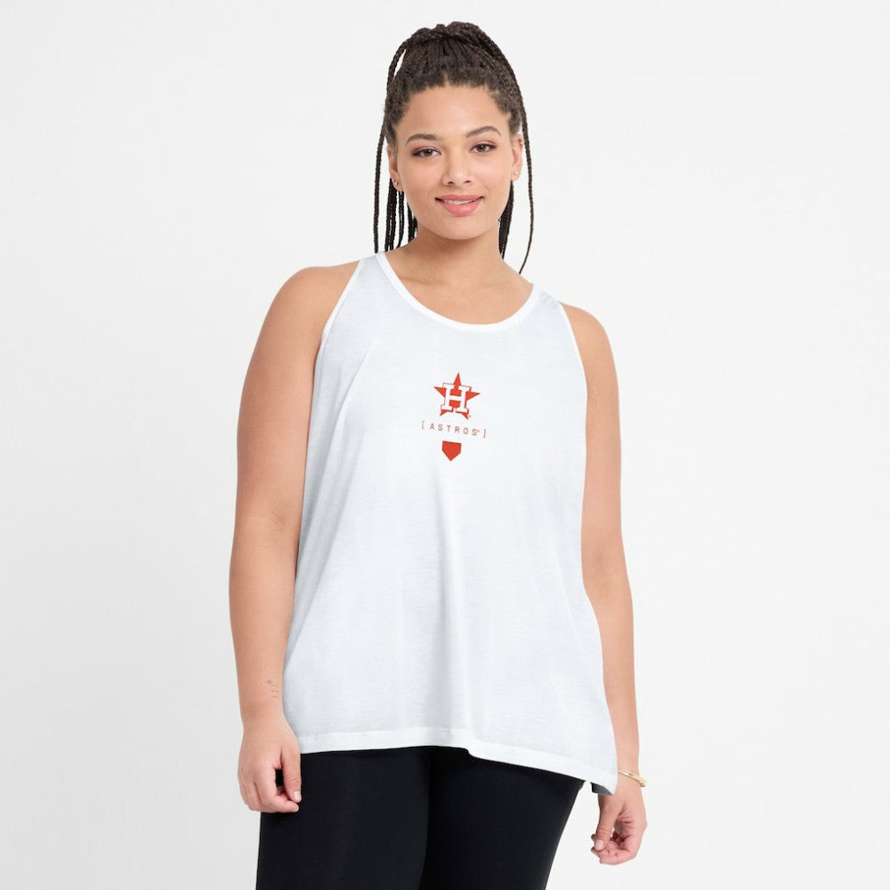 Houston Astros Women's Open-Back Crisscross Dri-FIT Tank Top White